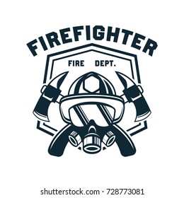 firefighter logo, emblems and insignia with text space for your slogan / tagline. vector illustration