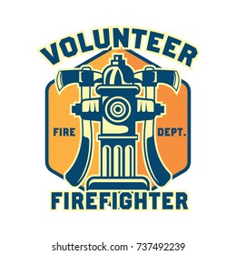 firefighter logo, emblems and insignia with text space for your slogan / tagline. vector illustration