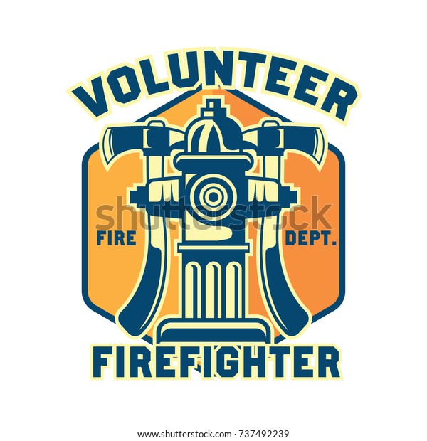 Firefighter Logo Emblems Insignia Text Space Stock Vector (Royalty Free