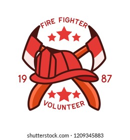 firefighter logo isolated on white background. vector illustration