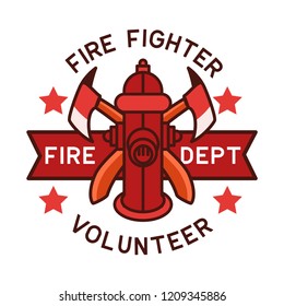 firefighter logo isolated on white background. vector illustration