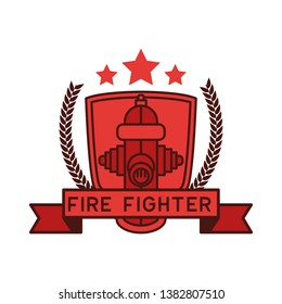 firefighter logo isolated on white background. vector illustration