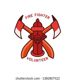 firefighter logo isolated on white background. vector illustration