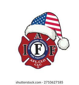 Logo de bombero, y con un logo de Santa Hat