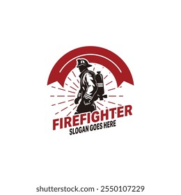 Firefighter logo template Premium Vector