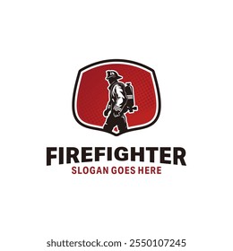 Firefighter logo template Premium Vector