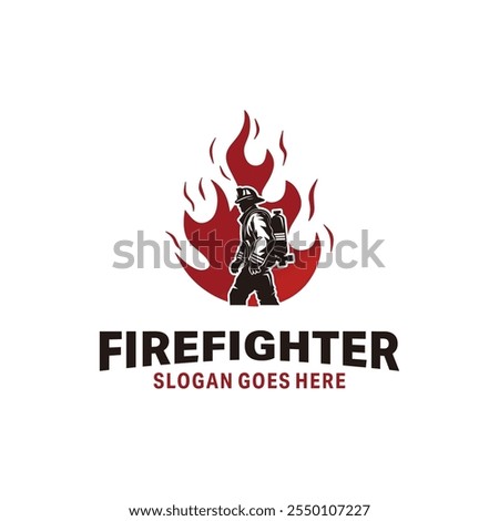 Firefighter logo template Premium Vector