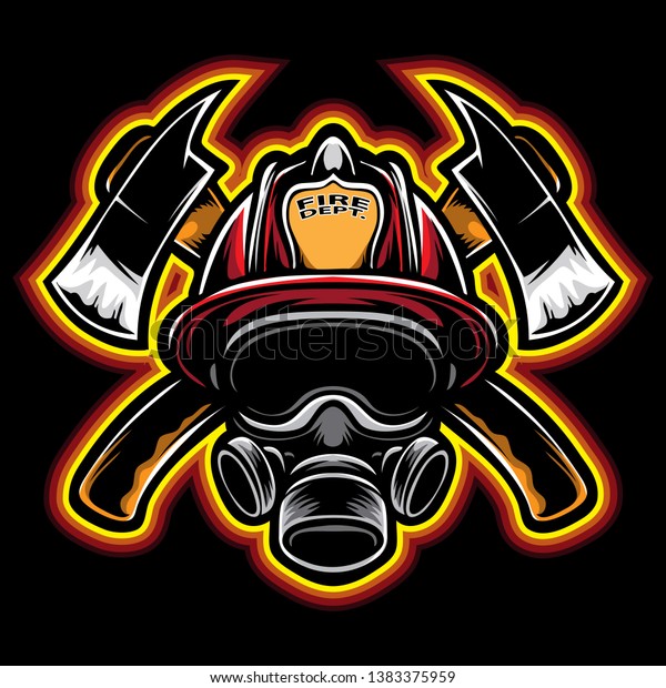 Firefighter Logo Vector Icon Stock Vector (royalty Free) 1383375959 