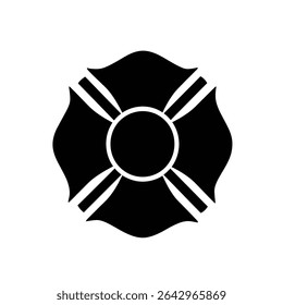 Firefighter maltese cross emblem symbol icon.