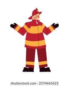 firefighter man character isolated design