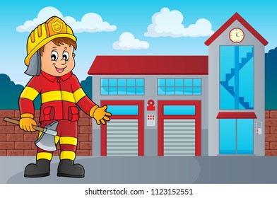 Firefighter man image 3 - eps10 vector illustration.