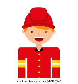 firefighter man profession icon vector isolated design
