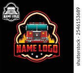 Firefighter Mascot Logo Template Design. Fireman Mascot Logo Design. Firefighter mascot logo design vector with modern illustration concept style for badge