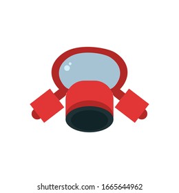 firefighter mask flat style icon design, Emergency rescue save department 911 danger help safety and aid theme Vector illustration