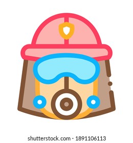 Firefighter Mask Helmet Icon Vector. Outline Firefighter Mask Helmet Sign. Isolated Contour Symbol Illustration