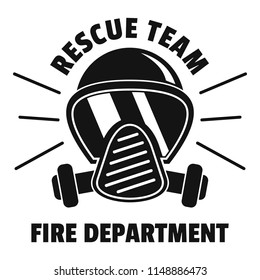 Firefighter mask logo. Simple illustration of firefighter mask vector logo for web design isolated on white background