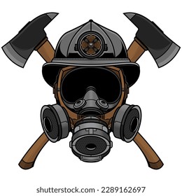 firefighter mask logo, vector EPS 10