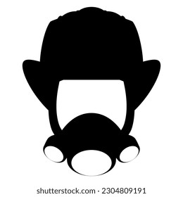 Firefighter Mask silhouette. Helmet of a firefighter. Colorful vector illustration on a white background.