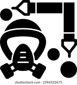 Firefighter Mask Strap Glyph Icon Vector Design