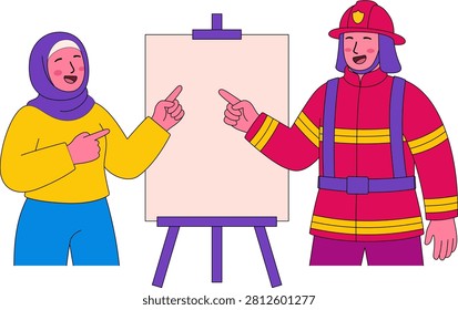 Firefighter and Muslimah Lead Safety Presentation