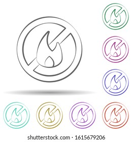 Firefighter, no fire in multi color style icon. Simple thin line, outline vector of firefighter icons for ui and ux, website or mobile application