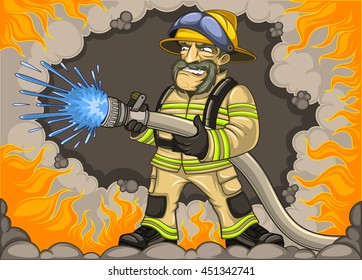 Firefighter on fire