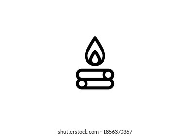 Icono de contorno del bombero - Fogata