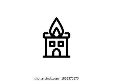 Firefighter Outline Icon - Fire