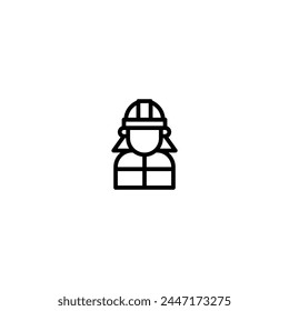 firefighter outline icon and illustration