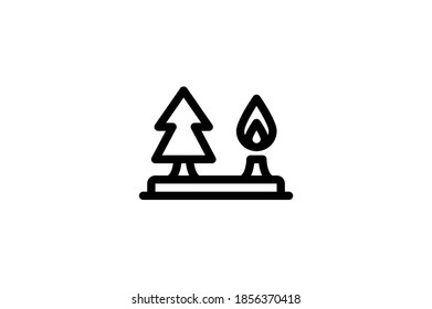 Icono de contorno del bombero - Fuego silvestre