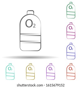 Firefighter, oxygen in multi color style icon. Simple thin line, outline vector of firefighter icons for ui and ux, website or mobile application