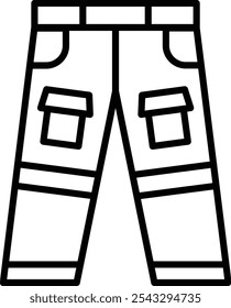 Firefighter Pants Vector Illustration Detailed Icon