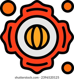 Firefighter Patch Linear Filled Icon Vector Design