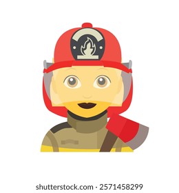 Firefighter person emoji vector illustration fire fighter fireman