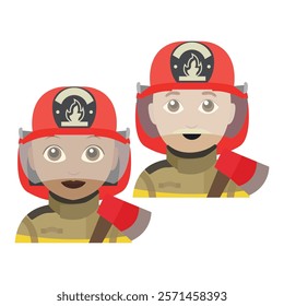 Firefighter person emoji vector illustration fire fighter fireman