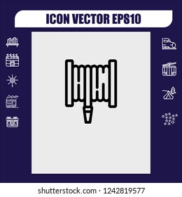 firefighter pipe icon vector