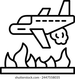 Firefighter Plane vector icon. Can be used for printing, mobile and web applications.