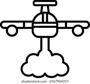 Firefighter Plane vector icon. Can be used for printing, mobile and web applications.