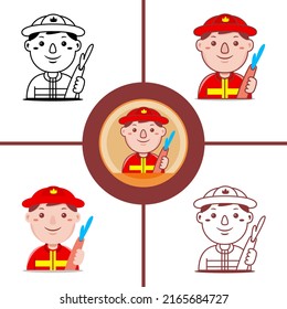 Firefighter profession in flat design style