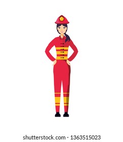 firefighter professional female avatar character