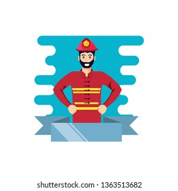 firefighter professional with ribbon