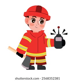 firefighter with radio isolated design