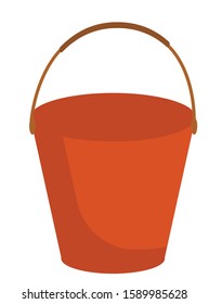 Firefighter red bucket vector. Fireman tools illustration.