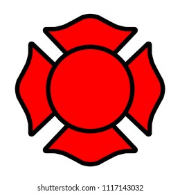 Firefighter Red Emblem St Florian Symbol