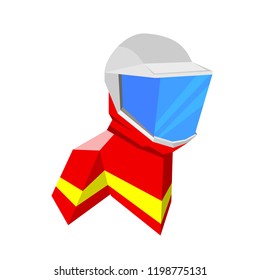 Firefighter in a red suit. Avatar, icon.