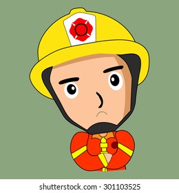 Firefighter and rescue cartoon, vector