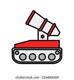 firefighter robot tank icon logo concept red