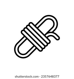Firefighter Rope Outline Icon Vector Illustration