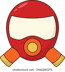 Firefighter Safety Equipment Elements in Cartoon Design Style. Isolated Vector Illustration.