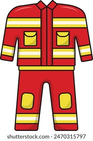 Firefighter Safety Gear Icon. Isolated on White Background. Vector Illustration.